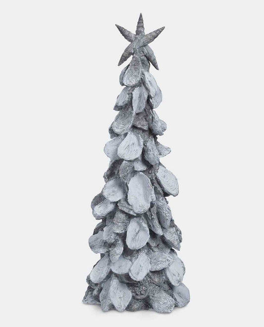 Silver Decorative Shell Tree - Coastal-inspired Home Accent with Elegant Shell Detailing