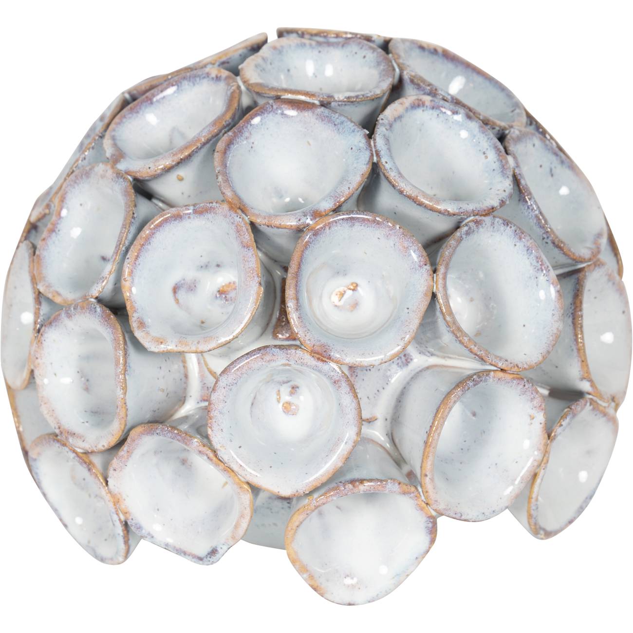 Aged White Ceramic Ornament - Vintage Elegance for Timeless Decor. Adds Character and Charm to Any Space