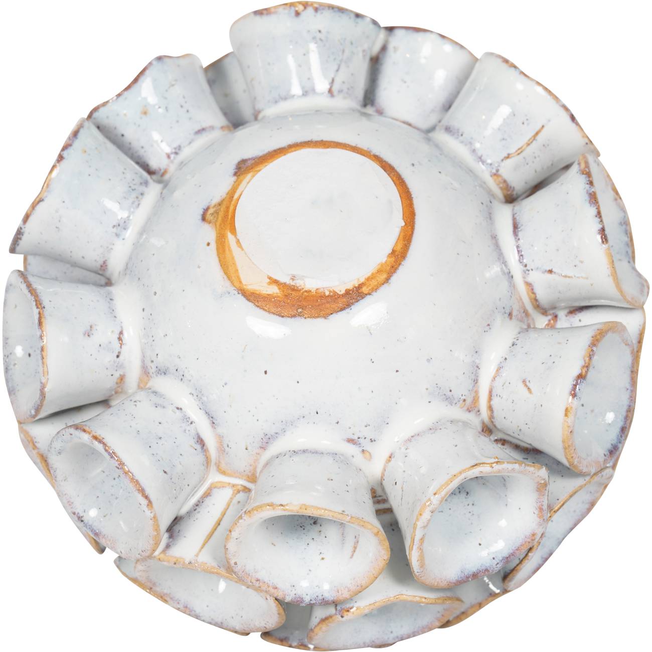 Aged White Ceramic Ornament - Vintage Elegance for Timeless Decor. Adds Character and Charm to Any Space