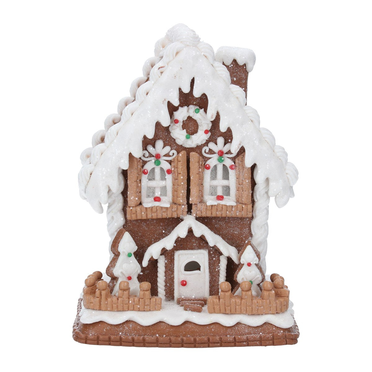 Gingerbread House Claydough Ornament LED