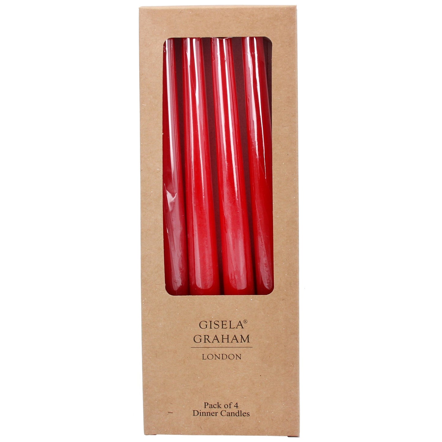 Red Tapered Candles Box of Four