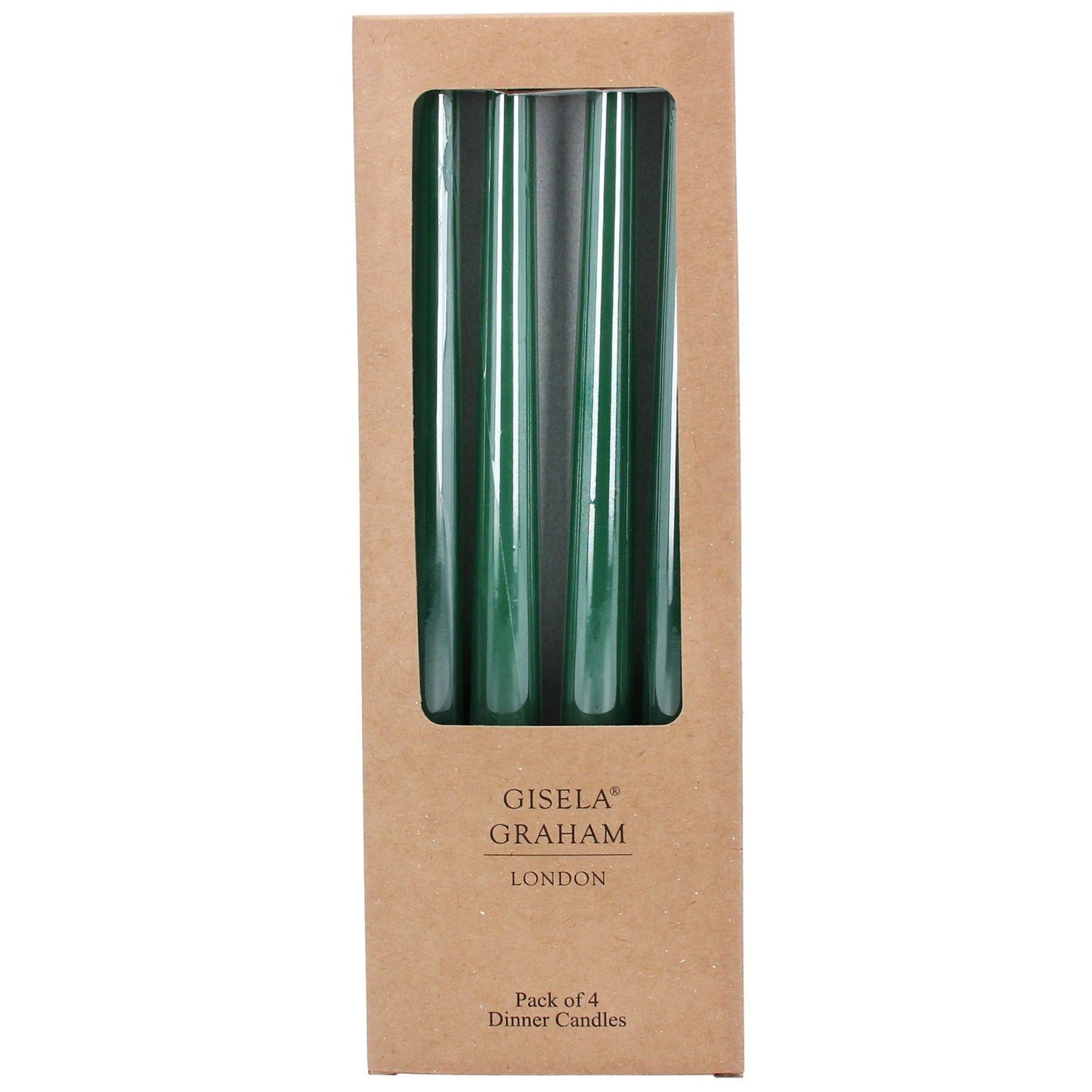 Green Tapered Candles Box of Four