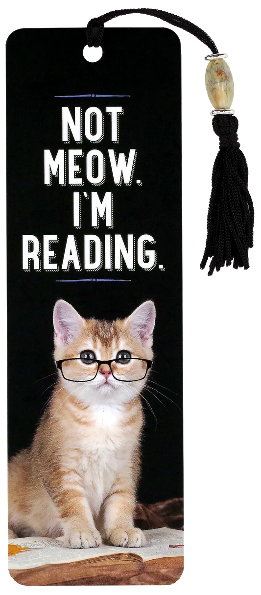 Not Meow. I'm Reading. Beaded Bookmark