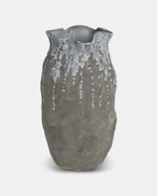Textured Straight Ceramic Vase - Elegant Home Decor Accent with Unique Surface Detailing