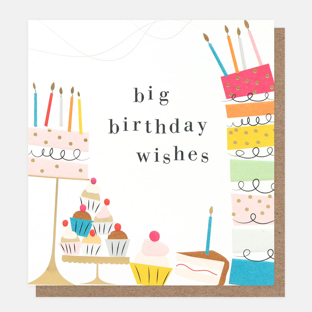 Big Birthday Wishes Cakes Birthday Card