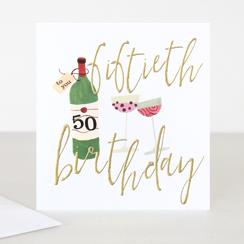 Wine 50th Birthday Card