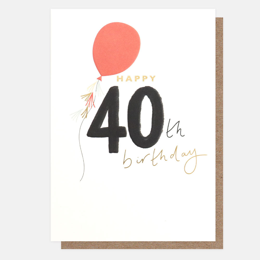 Balloon 40th Birthday Card