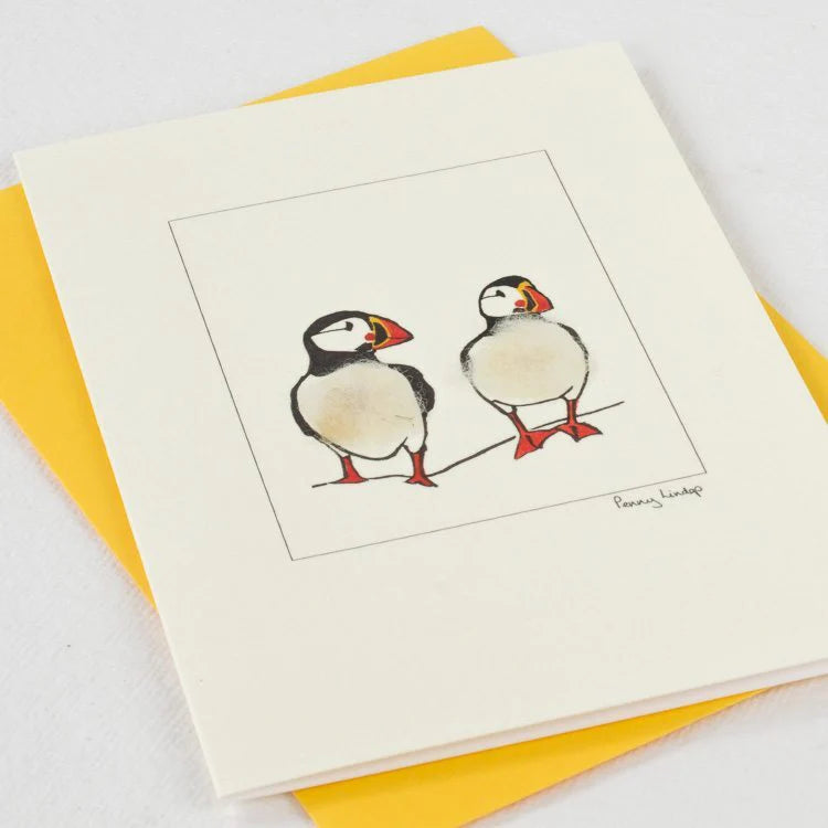 Puffins greetings card