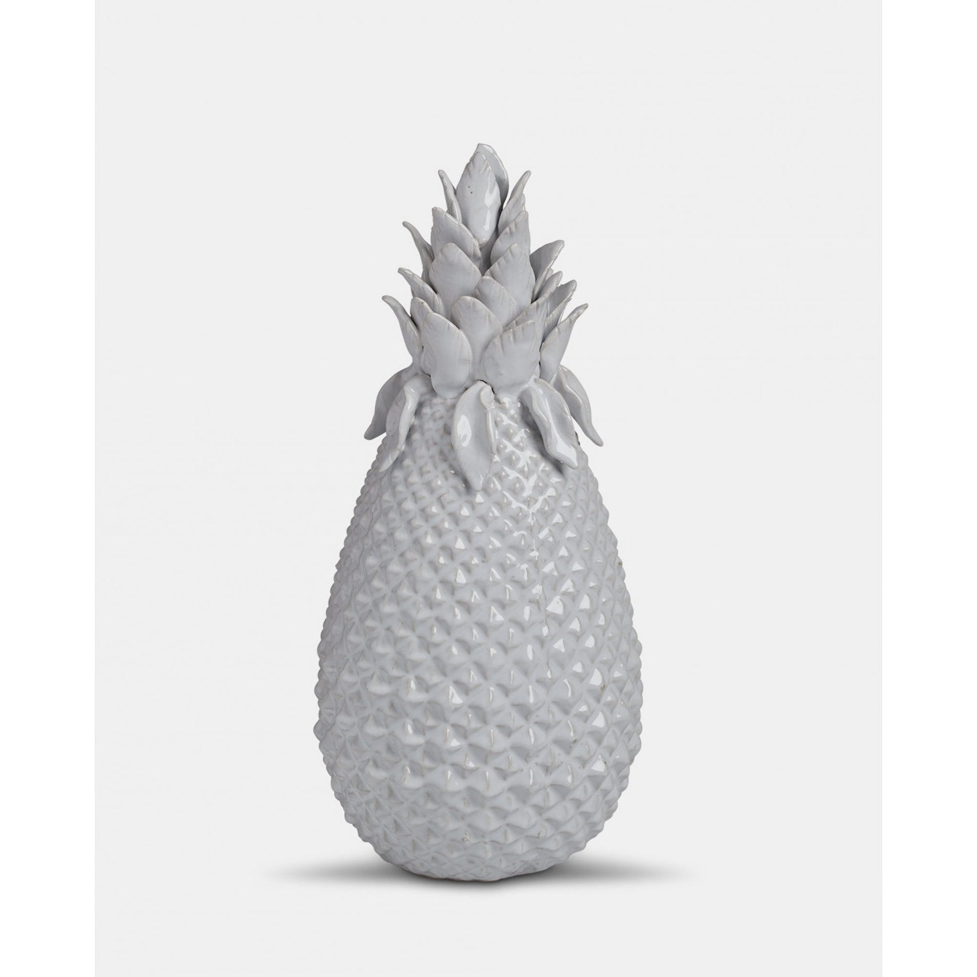 White Ceramic Pineapple Ornament - Elegant Decorative Piece, Perfect Solo or Blend with Other Favorites for a Splash of Color and Texture