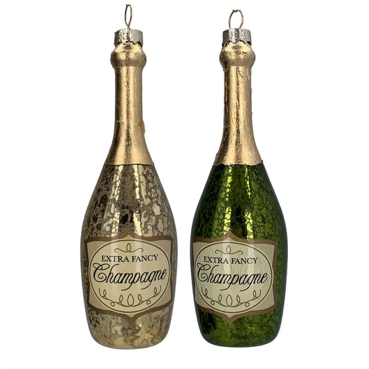 Champagne Bottle Glass Decoration