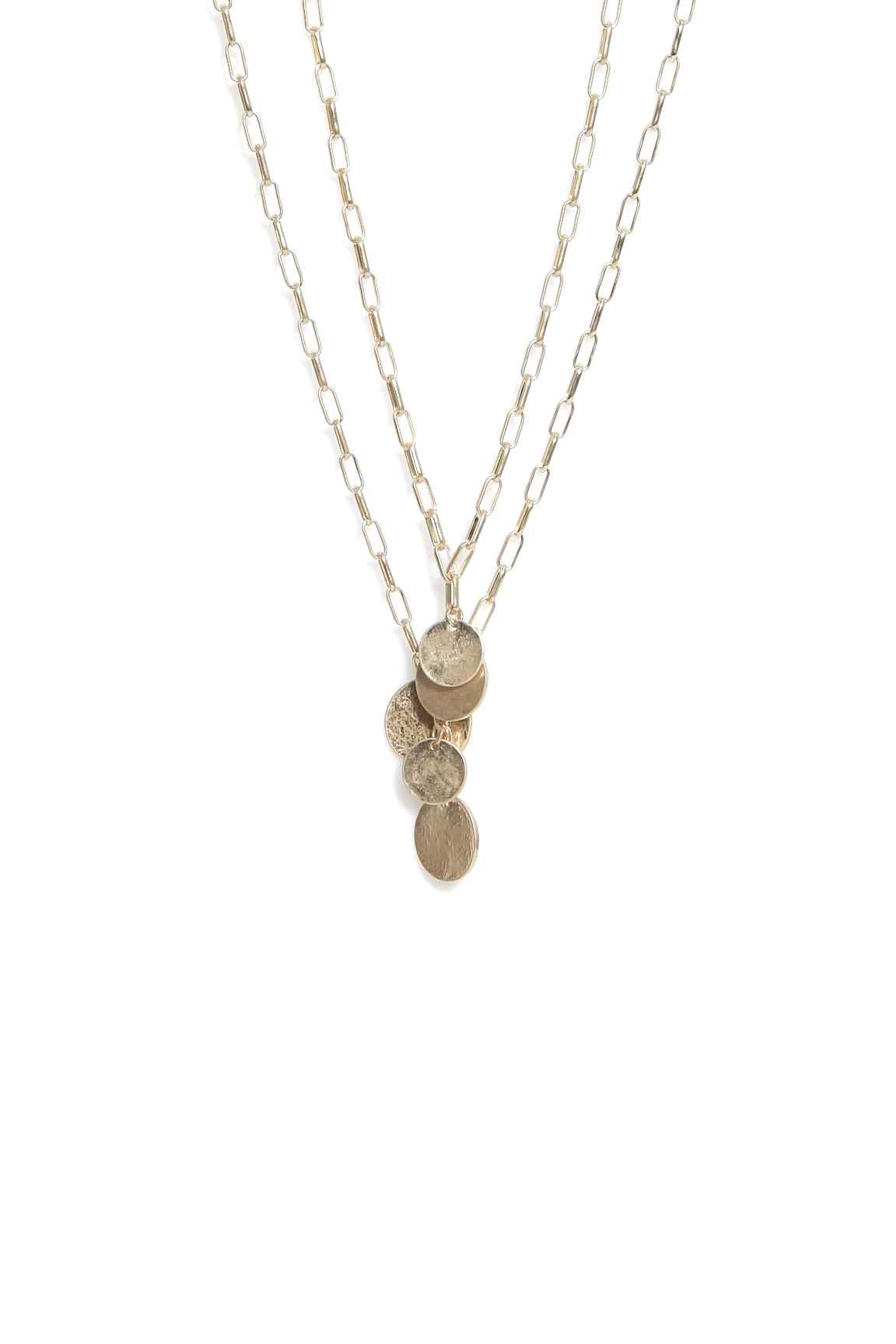 Gold Layer Necklace with Coin Pendants - The Tulip Tree Chiddingstone