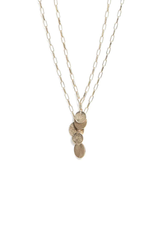 Gold Layer Necklace with Coin Pendants