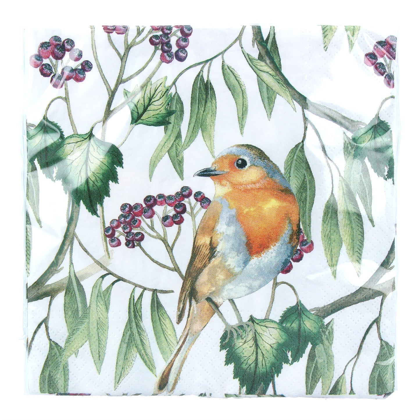 Pack of 20 Paper Napkins - Robin on Branch