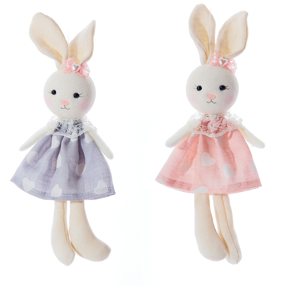 Bunny with Heart Dress Easter Ornament