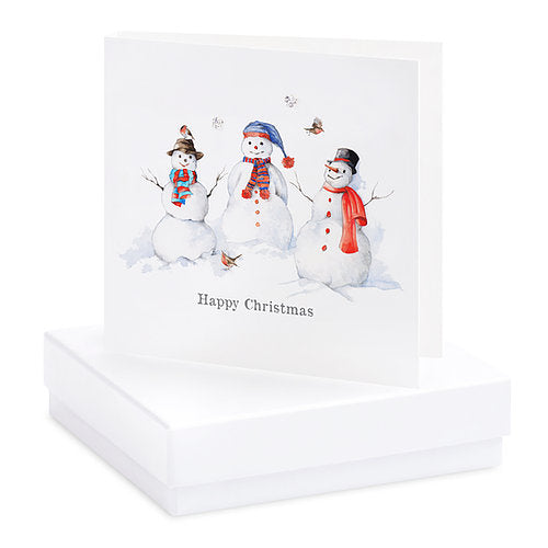 Boxed Christmas Snowmen Earring Card