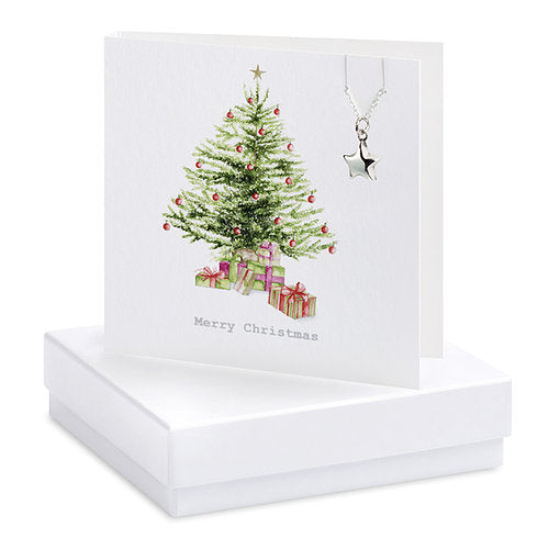 Boxed Christmas Tree Necklace Card