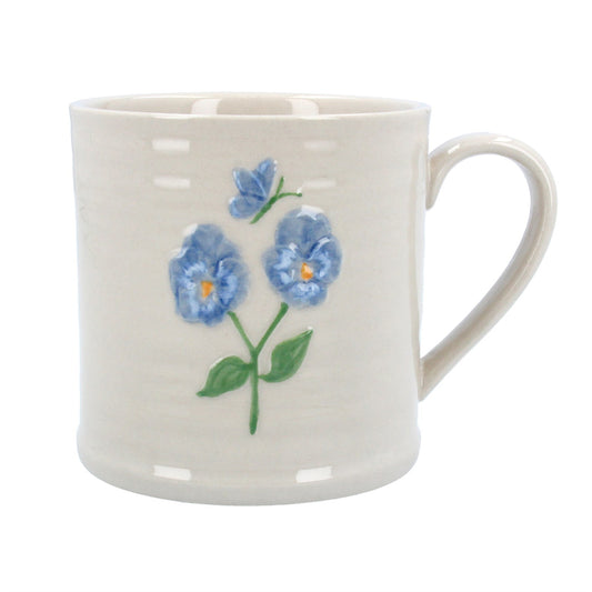 Stoneware Mug - Blue Viola & Butterfly
