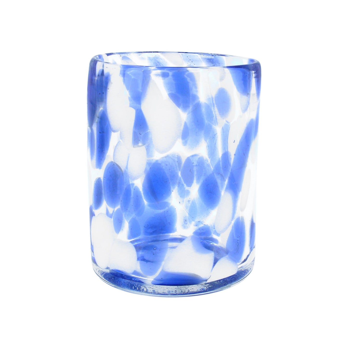 Glass Tumbler - Blue/White Marble