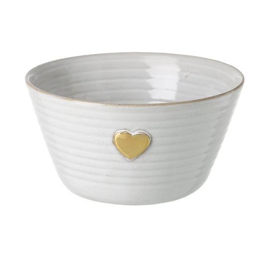 Cream Bowl with Gold Heart