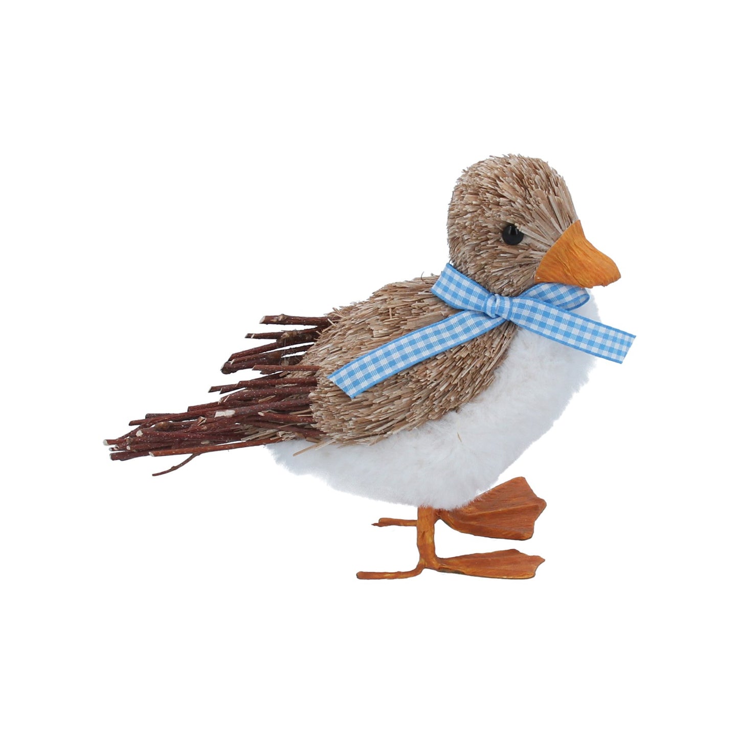 Duck with Gingham Bow Bristle Orn