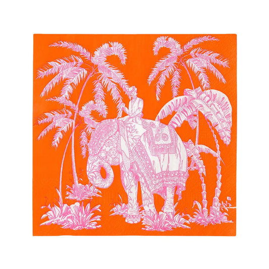 Orange Elephant Napkins - 20 Pack