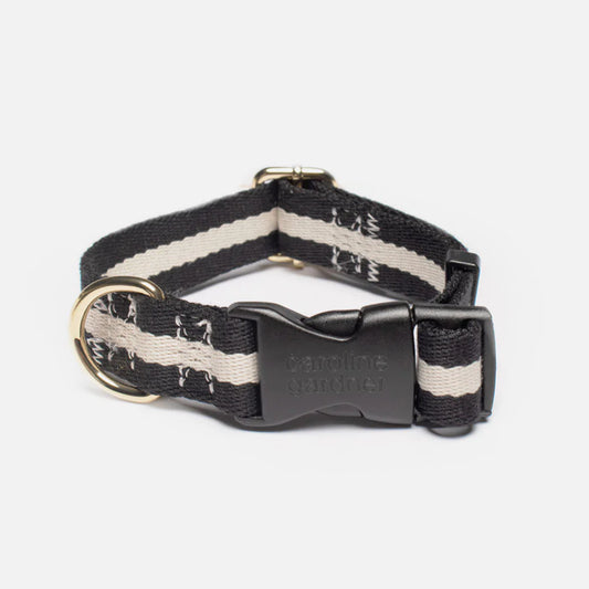 Black/White Stripe Dog Collar