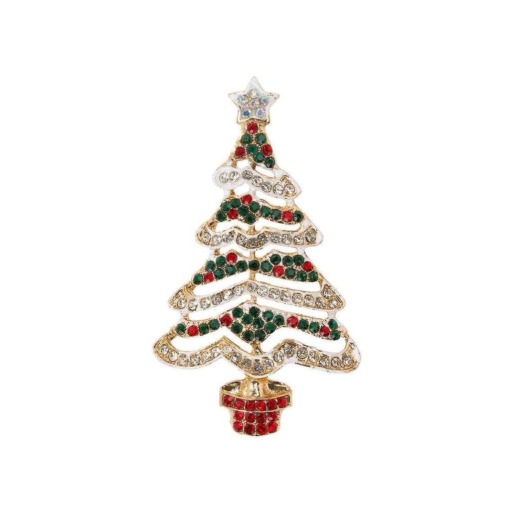 Christmas Entertainment Christmas Tree Enamel Badge - The Tulip Tree Chiddingstone
