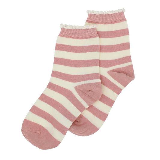 Stripe Pastel Pink Socks - The Tulip Tree Chiddingstone