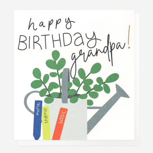 Happy Birthday Grandpa Watering Can Card