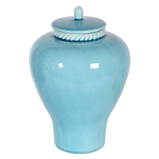 Small Aqua Blue Lidded Jar