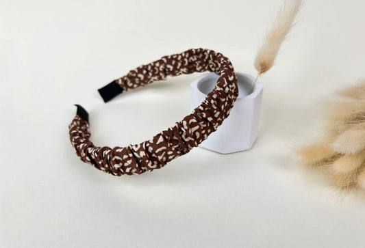 Ruffle Chocolate & Cream Leopard Headband