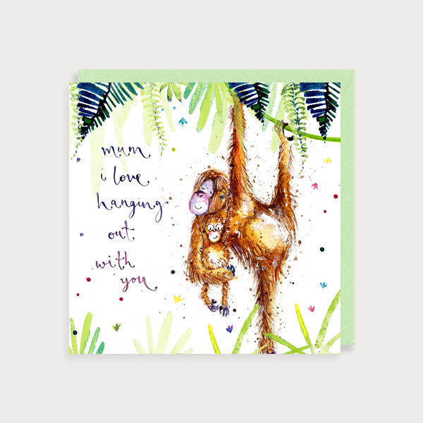 Mum and Baby Orangutans Card