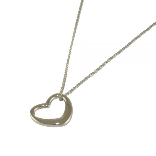 Silver Plated Tiny Hollow Heart Pendant