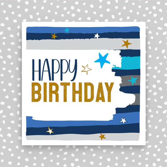 Happy Birthday card - Stripes