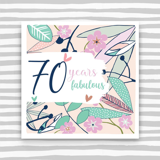 70th Female Birthday Card