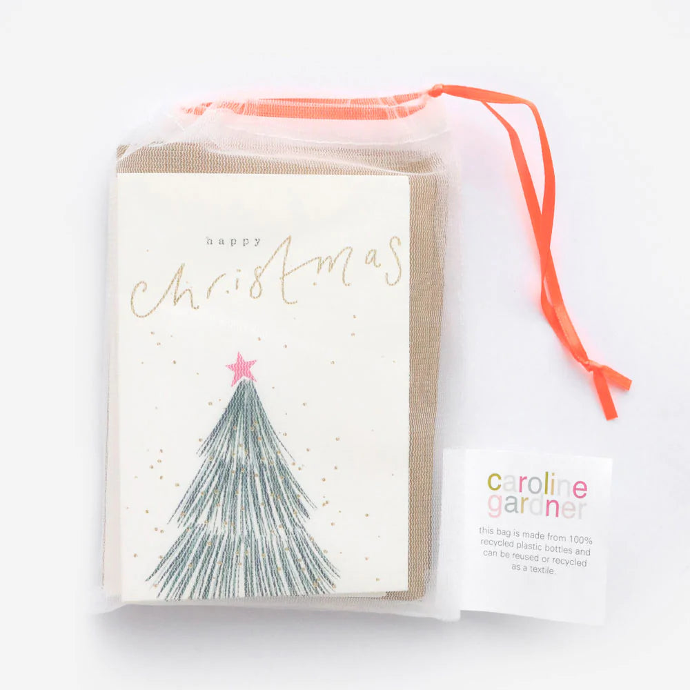 Christmas Tree Small Card Pack Of 10
