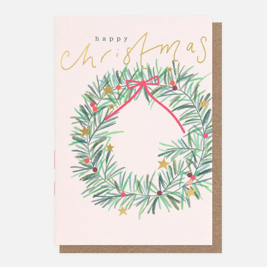 Christmas Wreath Small Card Pack Of 10