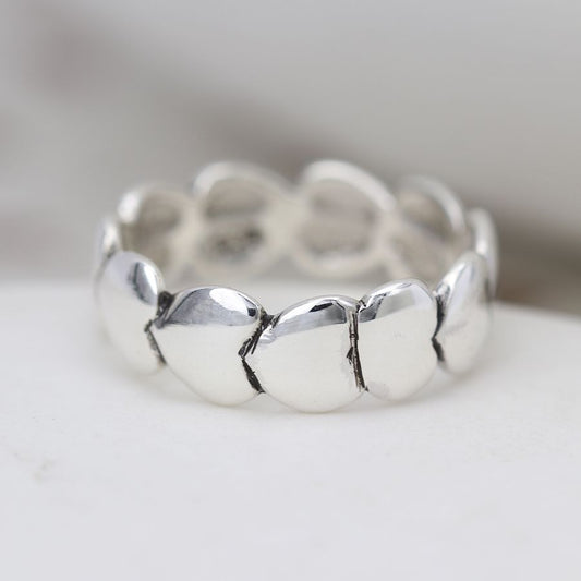 Sterling Silver Multi Heart Ring