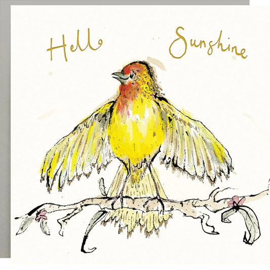 Hello Sunshine Bird Gold Foil Card