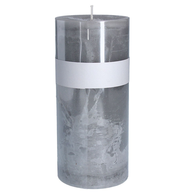 Grey/Fresh Linen Pillar Candle - The Tulip Tree Chiddingstone