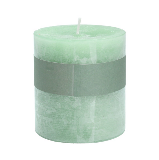 Green/Sage Pillar Candle Small - The Tulip Tree Chiddingstone