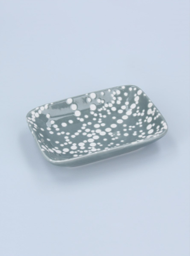 Dark Grey Porcelain Spotty Mini Trinket Dish