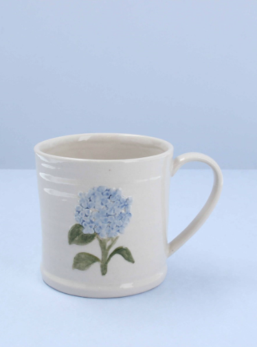 Blue Hydrangea Stoneware Mug