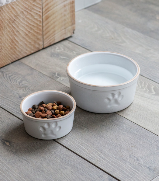 Stoneware Pet Bowl with Paw Print Large