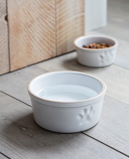 Stoneware Pet Bowl with Paw Print Large
