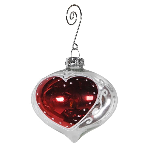 Clear Wired Red Heart Bauble