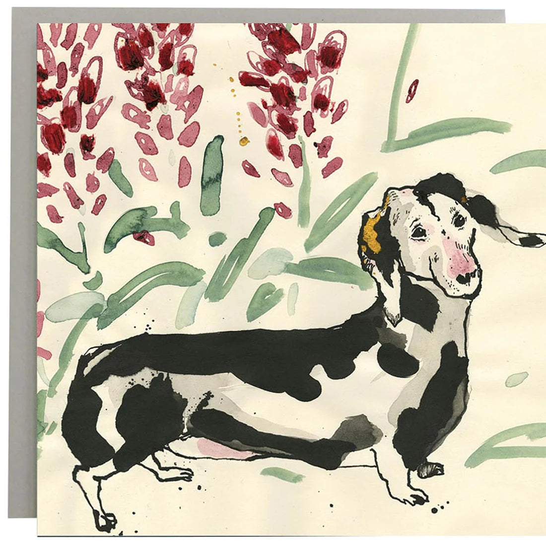 Tosca in the Lupins Dog Card