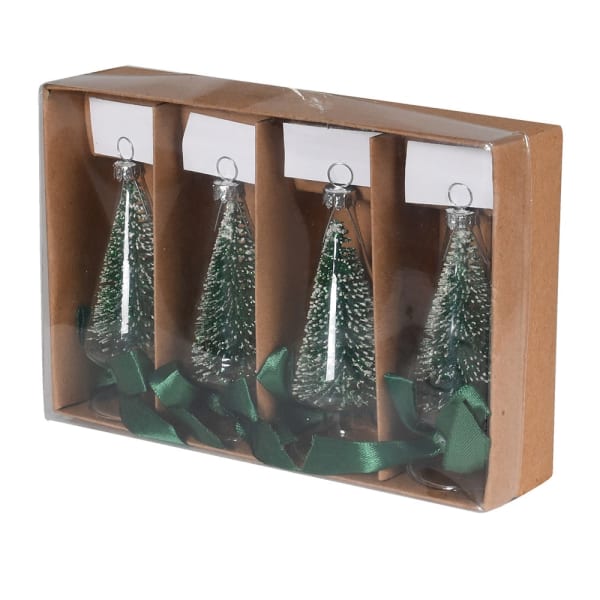 Set of Four Glass Name Card Trees