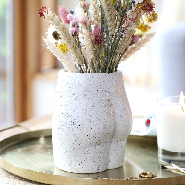Ceramic Speckled Bum Vase