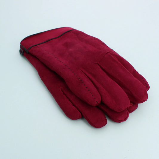 Suede Touch Screen Glove Red